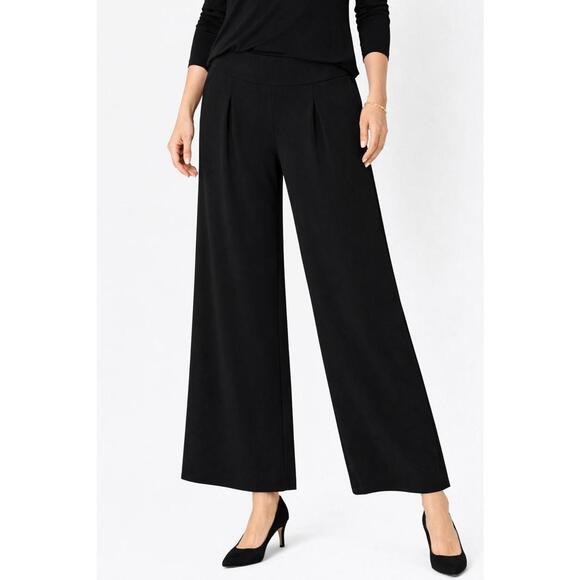 Pants - Mynne Collection Gray Wide Leg Dress Pants Pleated Pull-On Elastic Waist PXXS